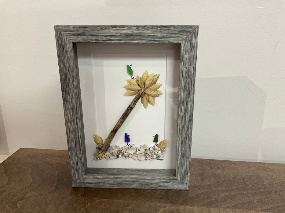 Sea glass framed art 5”x7”