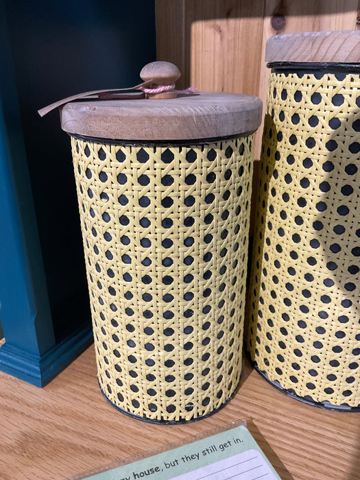 Open Weave Cane Canister