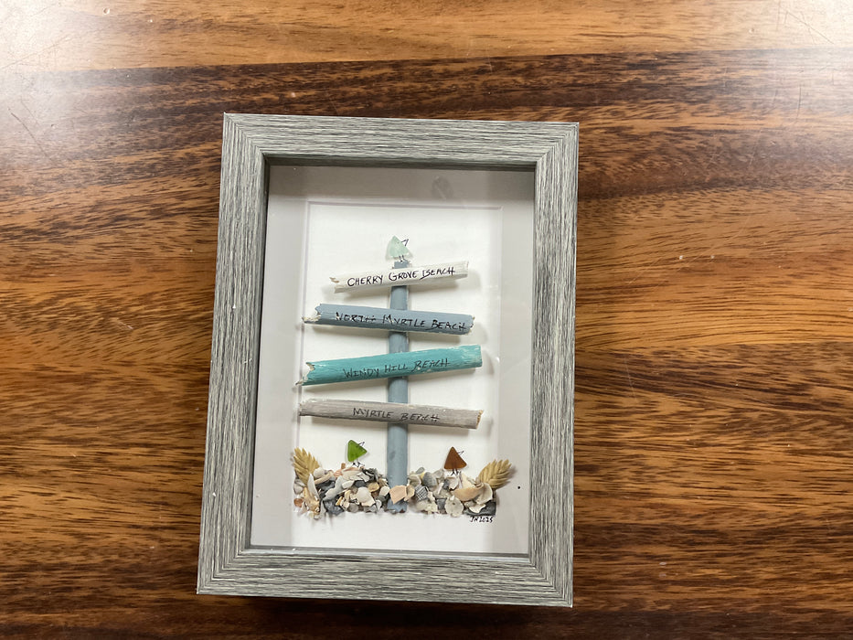 Sea glass framed art 5”x7”