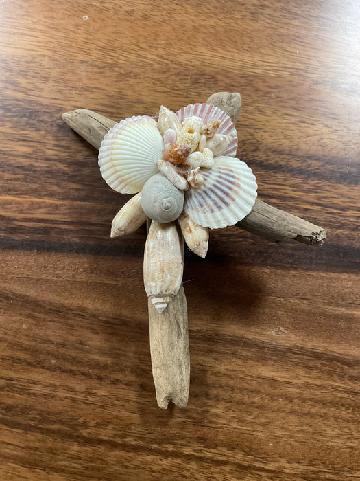 Driftwood shell cross