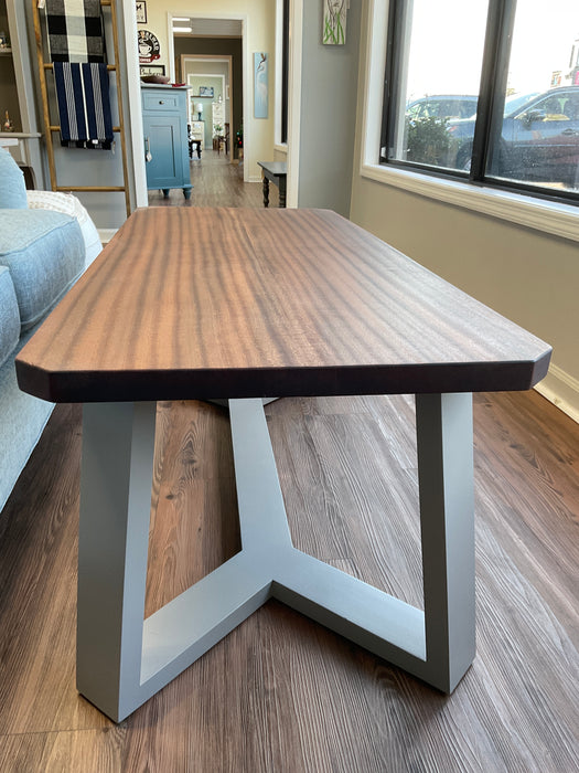 Sapele top rectangular coffee table - y frame