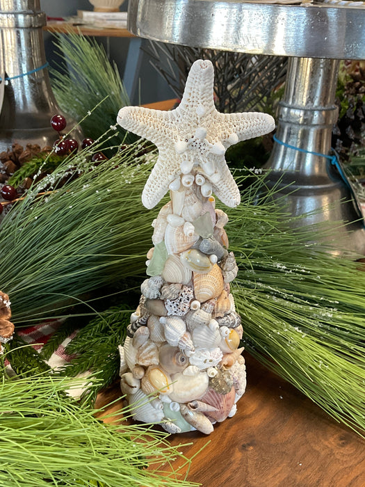 Seashell Christmas Trees w/knobby starfish