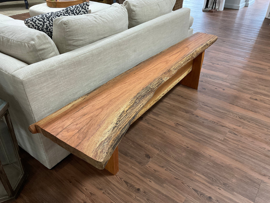 Live edge bench - red oak