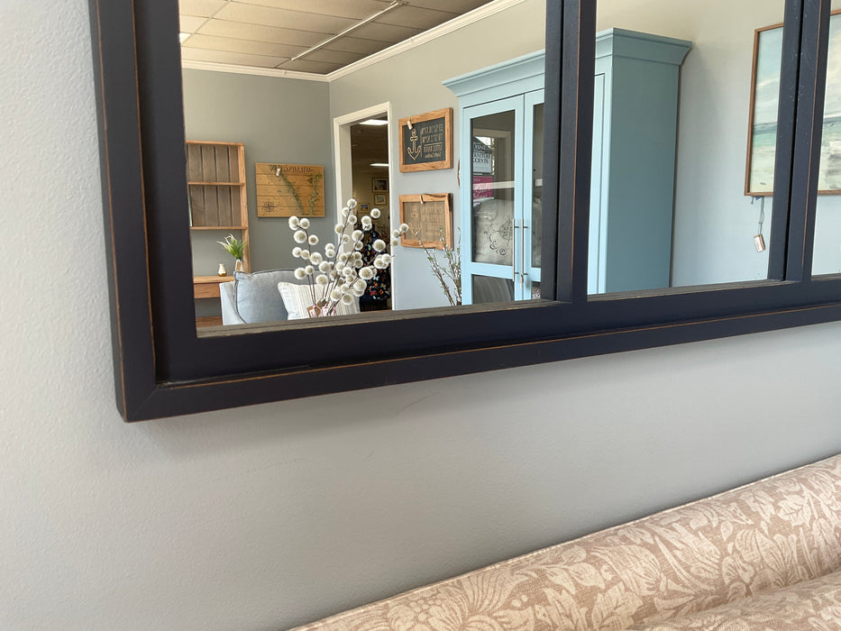 6 pane framed mirror