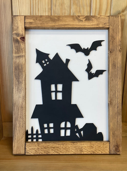 Haunted House cutout sign