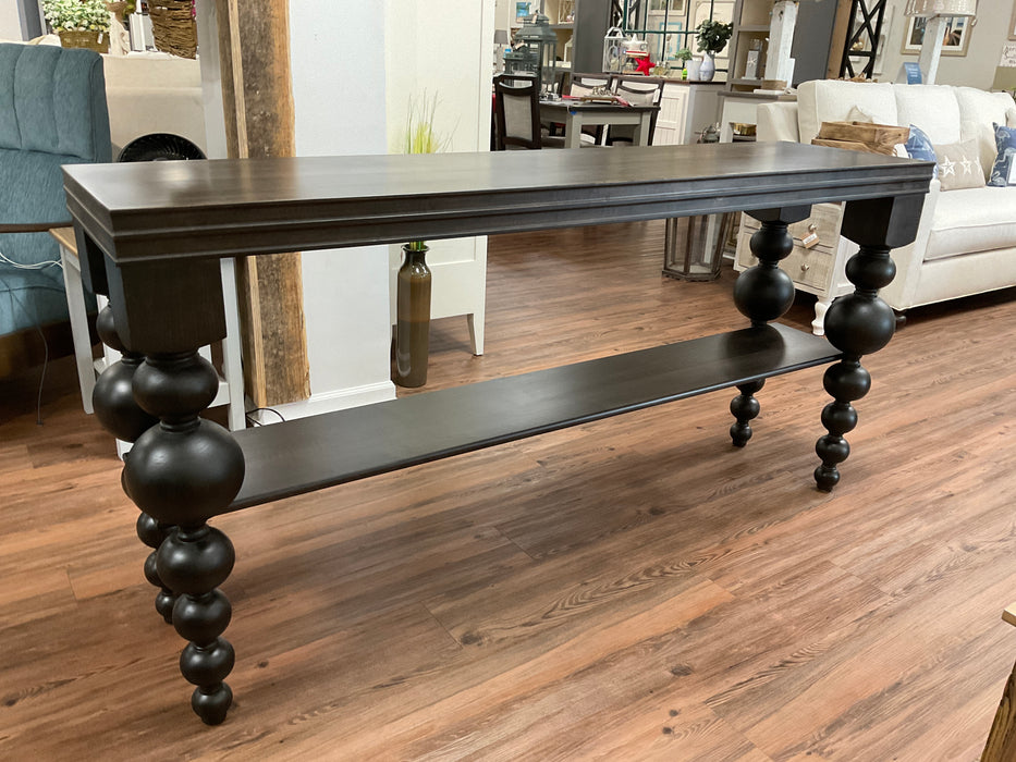 Black stained ball leg console