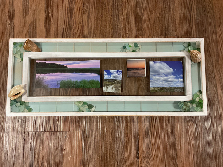 Floating multi-picture frame
