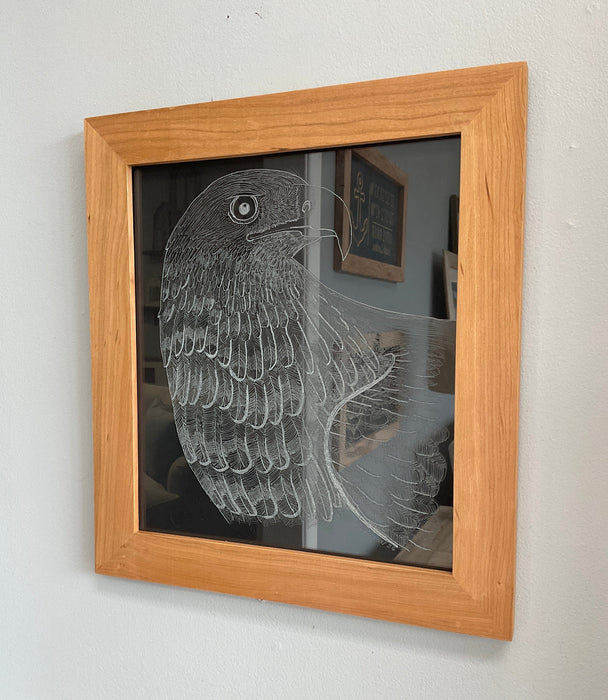 Etched Eagle - glass