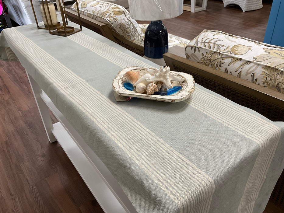 Table runner - Cream Aqua Stripes