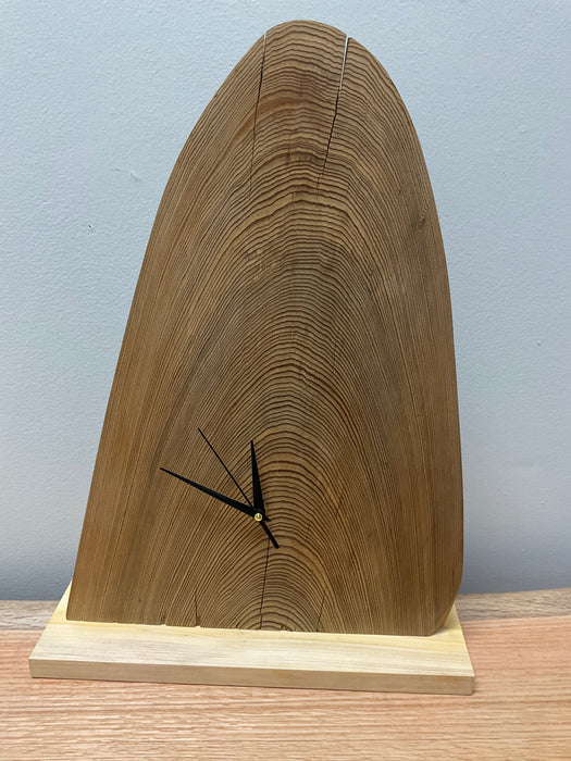 Cypress wood slice clock