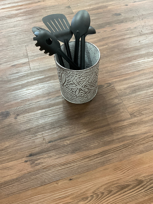Starfish stamped metal utensil holder