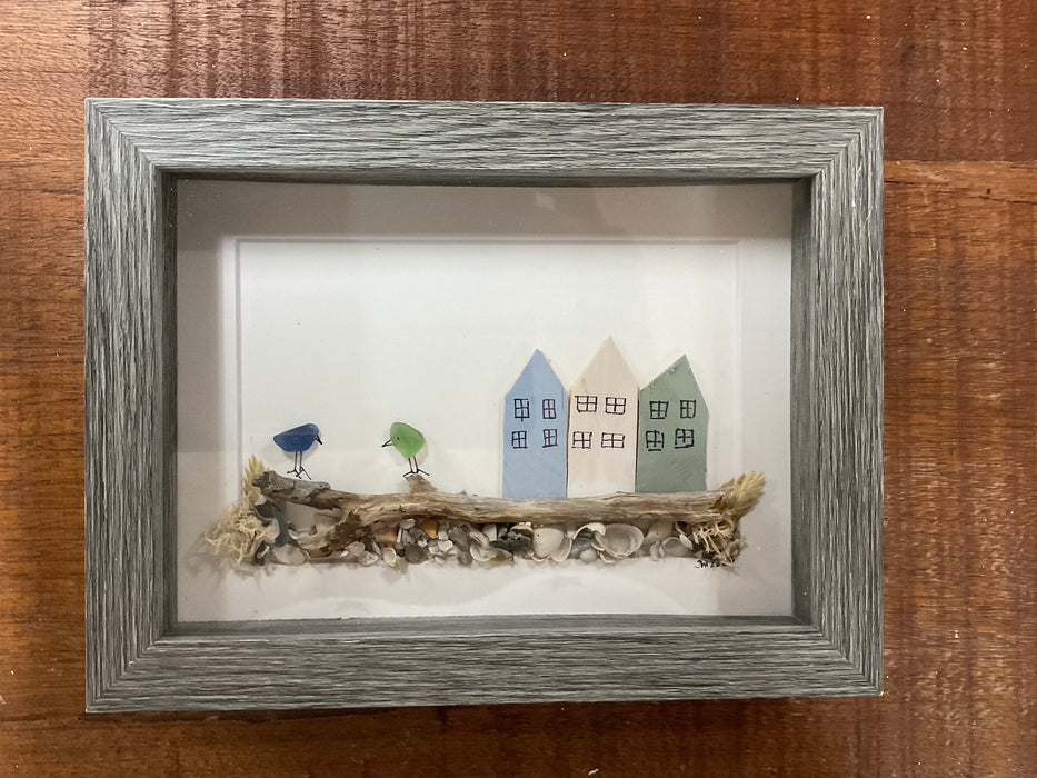 Sea glass framed art 5”x7”