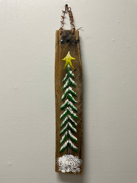 Christmas tree on wood