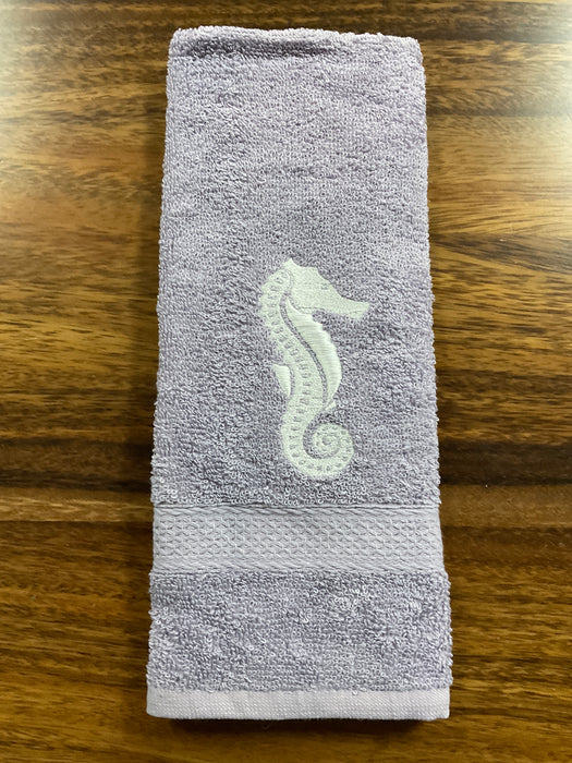 Embroidered hand towel Sea horse