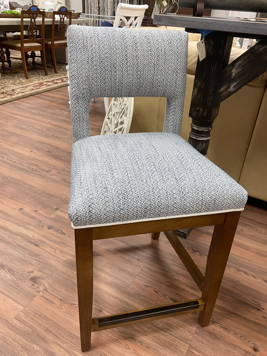 Counter stool in denim/ivory
