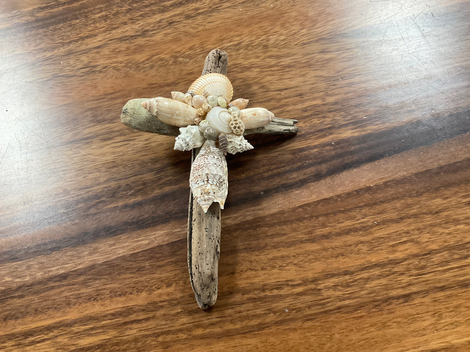 Driftwood shell cross