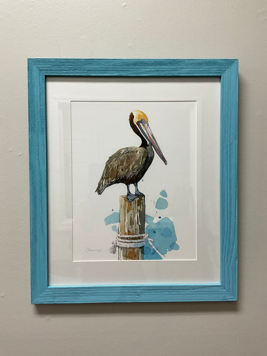 Watercolor Framed Print - Pelican