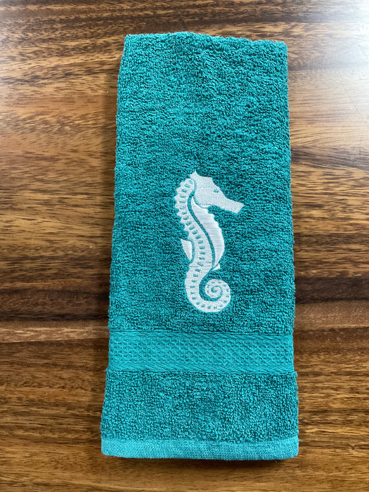 Embroidered hand towel Sea horse
