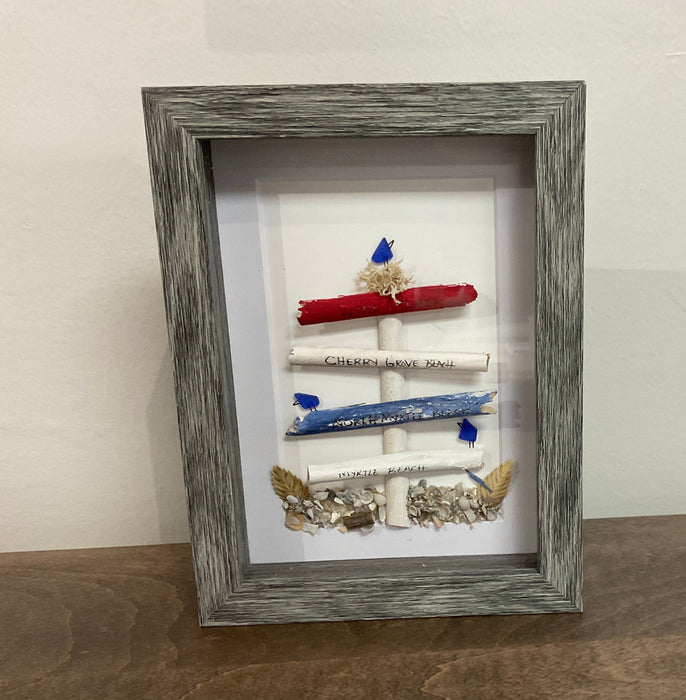 Sea glass framed art 5”x7”