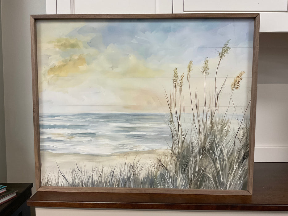 Walnut framed print -Scenic Beach