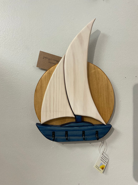 Wood sail boat - wall hanging