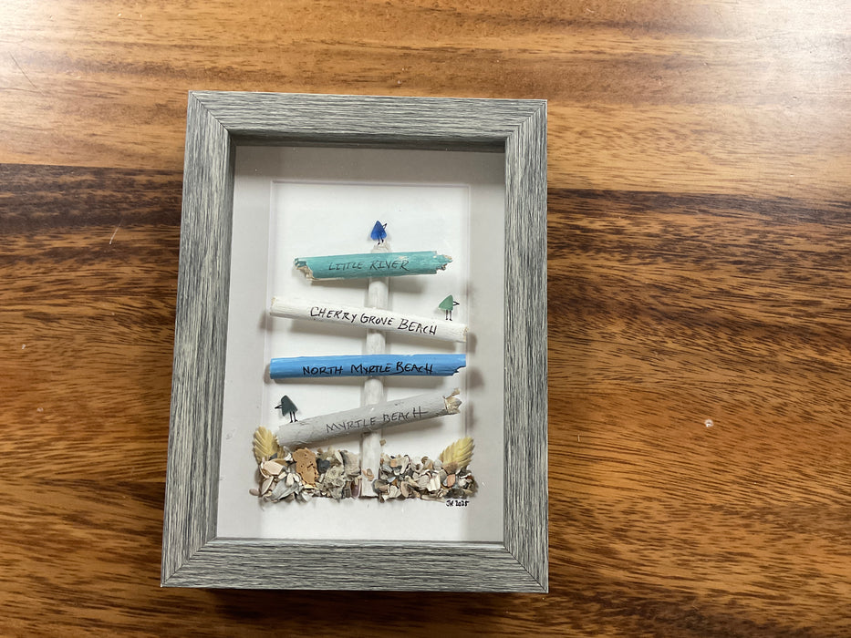 Sea glass framed art 5”x7”