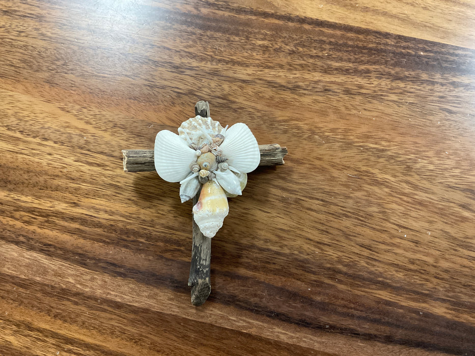 Driftwood shell cross