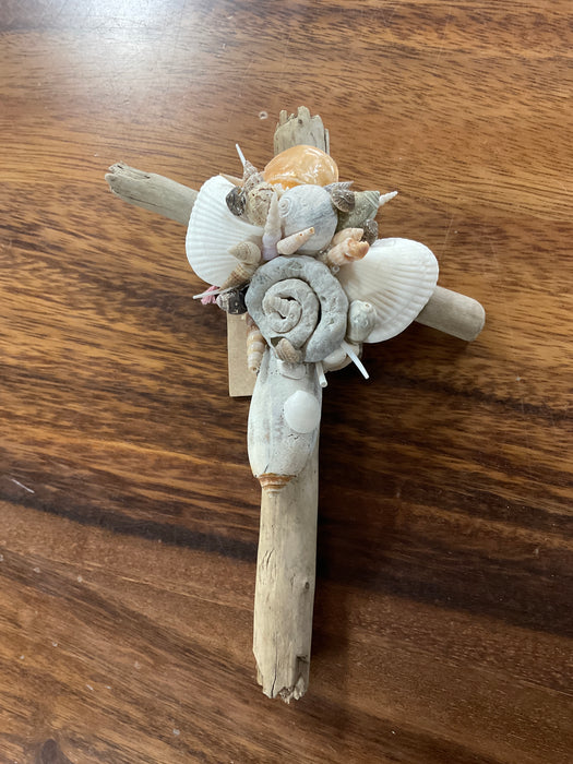 Driftwood shell cross