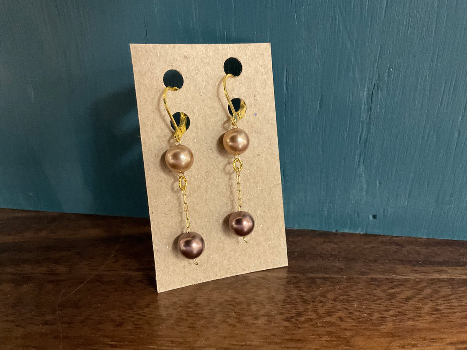 Fresh water bead necklace & earrings