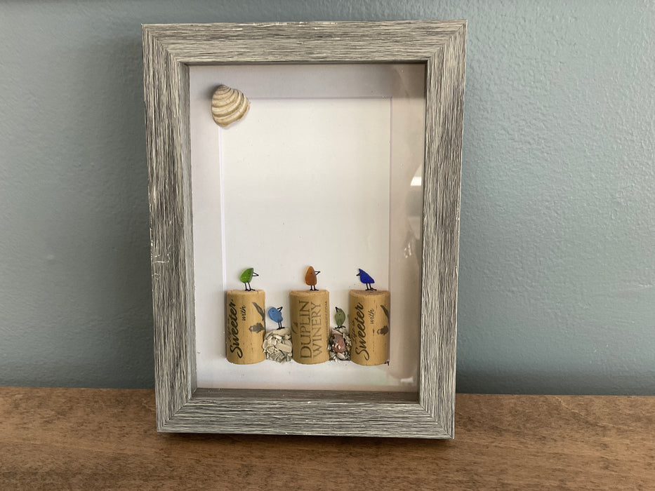 Sea glass framed art 5”x7”