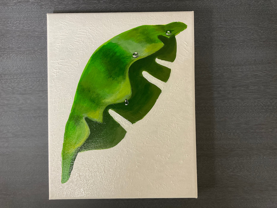 Tropical leaf acrylic painting