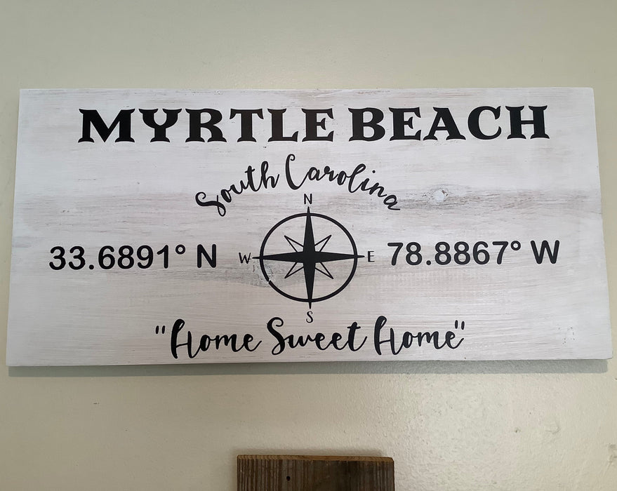 Myrtle beach coordinate sign