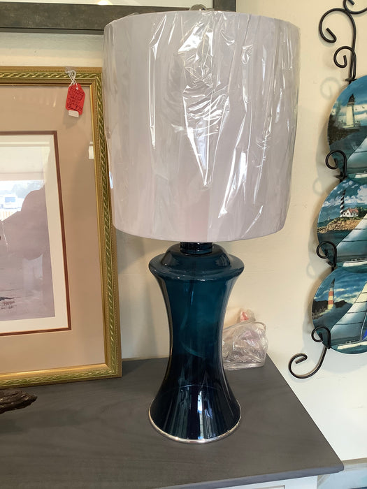 Blue glass lamp