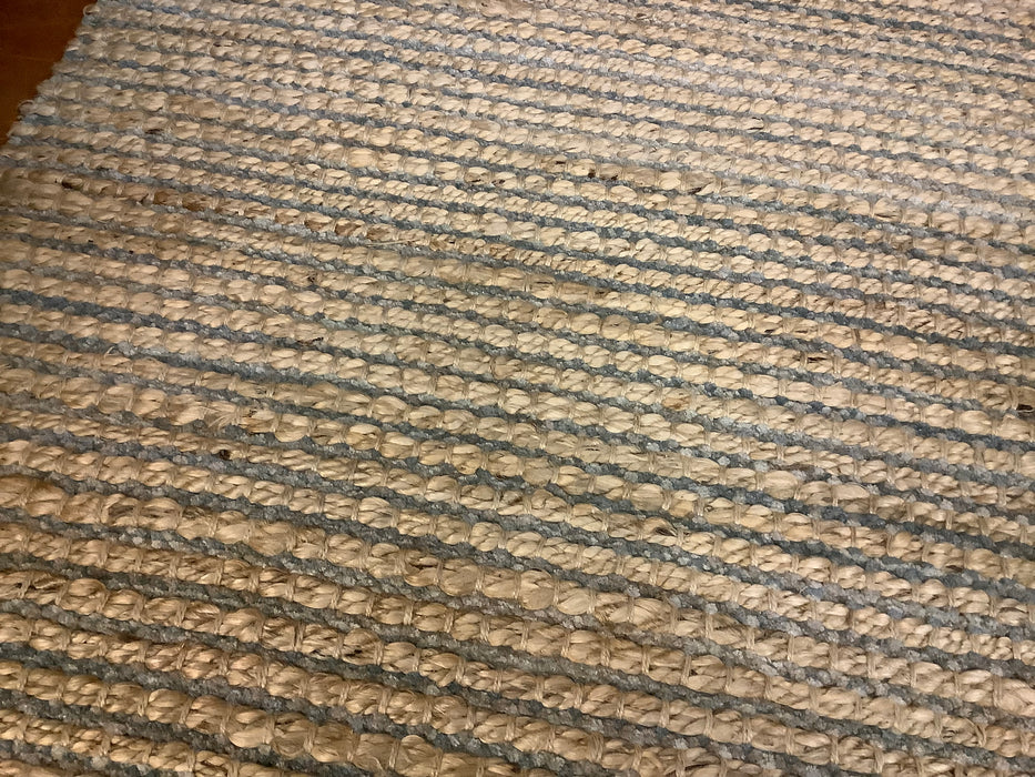 Blue undertoned jute area rug