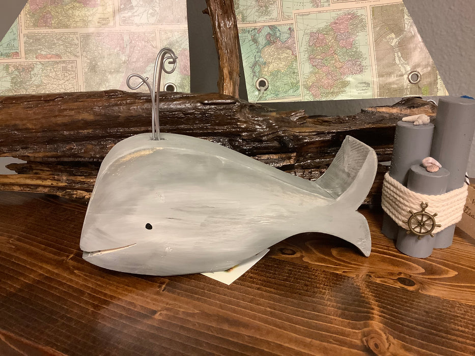 Wood painted whales