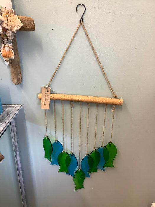 Glass fish wind chime