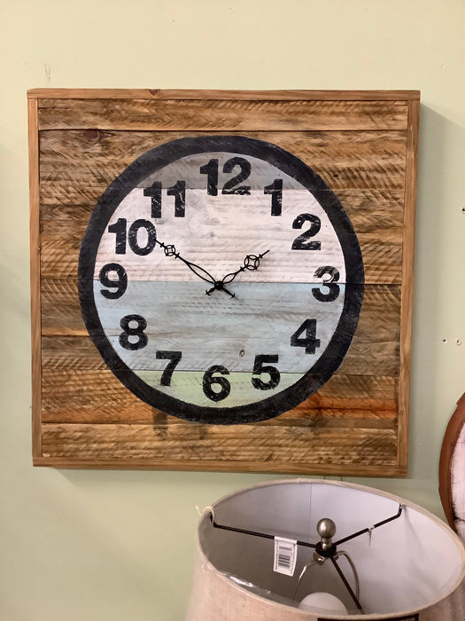 Square wood clock