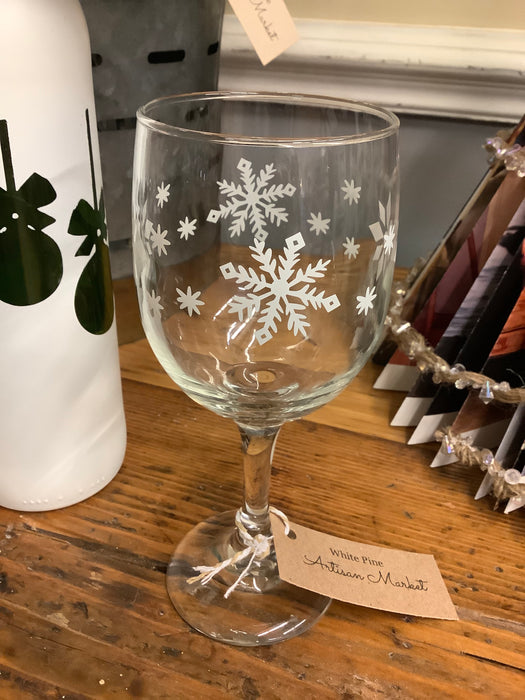 Wine glass - snowflake