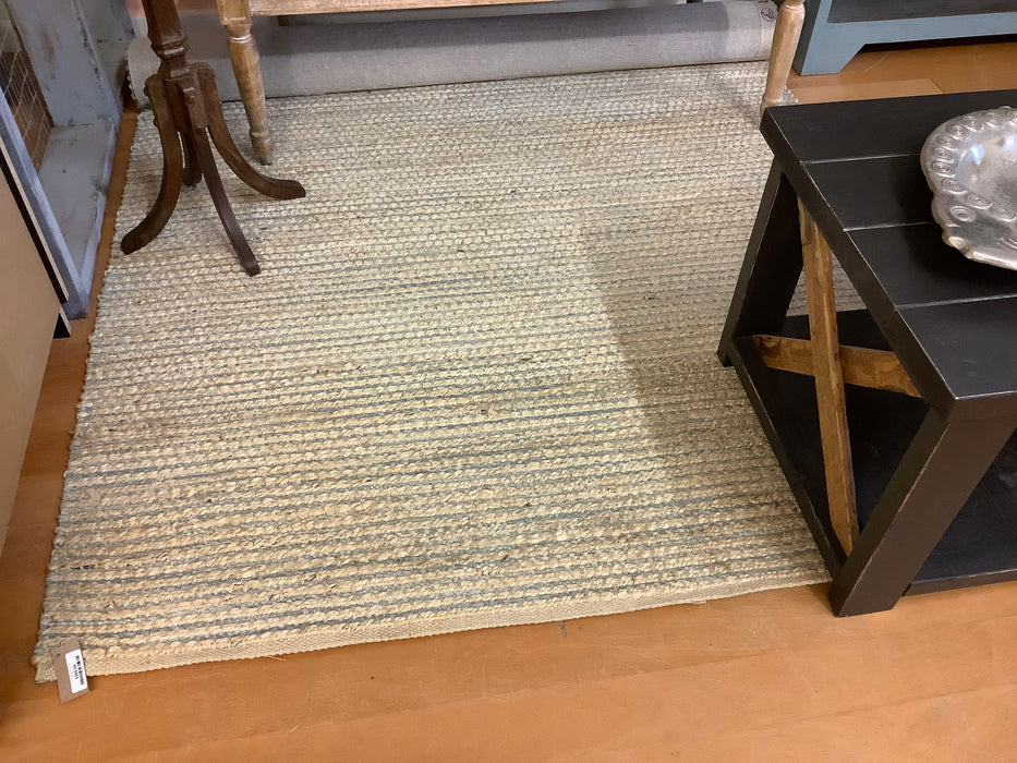 Blue undertoned jute area rug