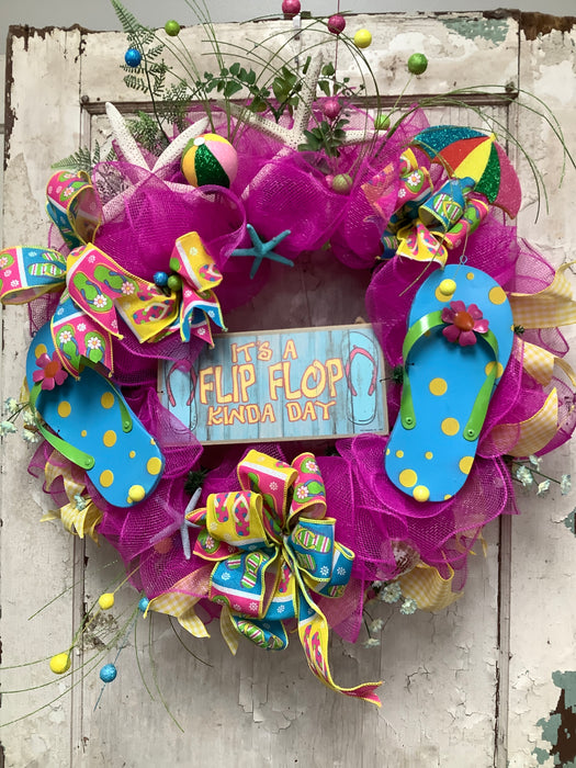 Flip flop welcome wreath