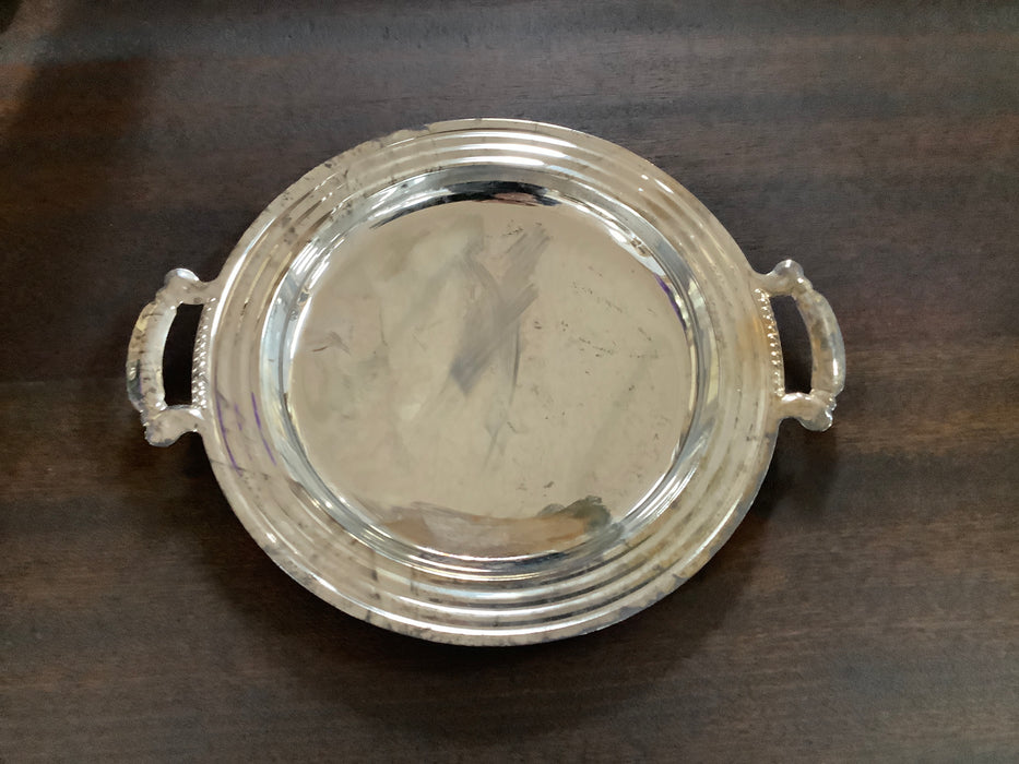 Small silver plated round plate