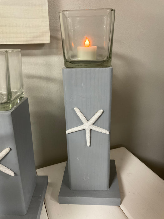Starfish wood candle holders