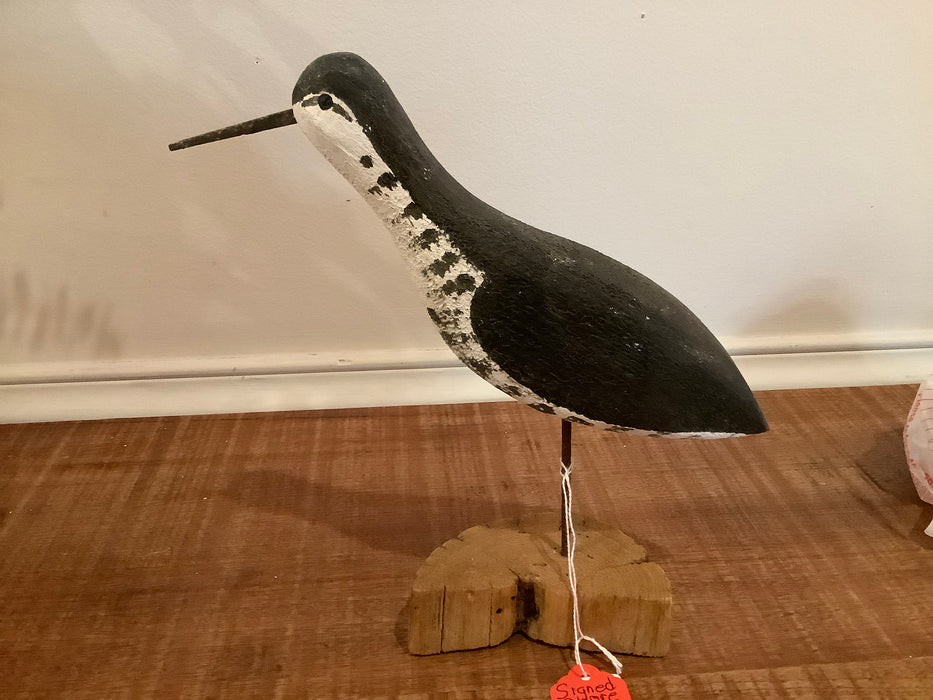 Richard Morgan carved shore bird