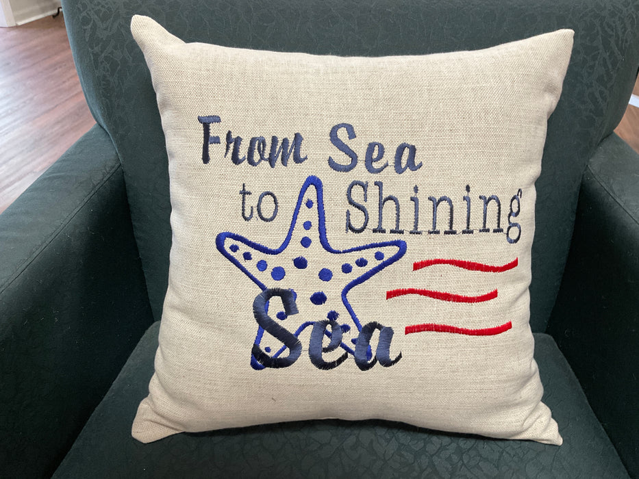 Embroidered pillow- From sea