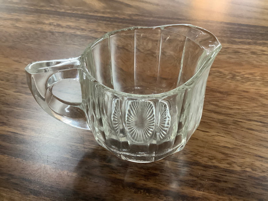 Vintage ribbed lead crystal cream pitcher