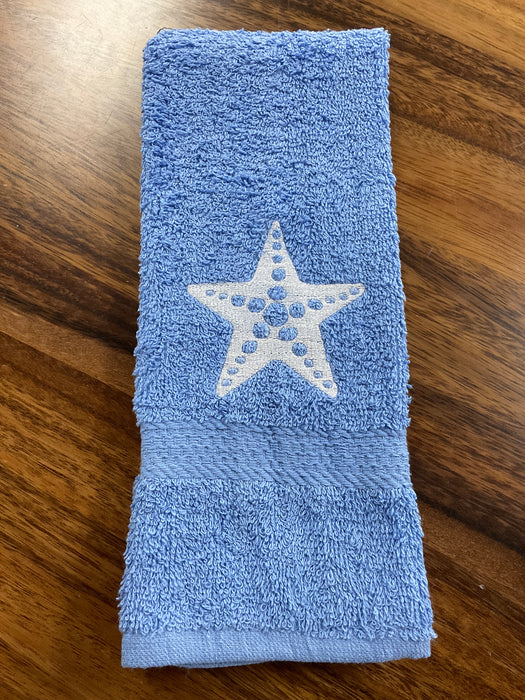 Embroidered hand towel - Starfish