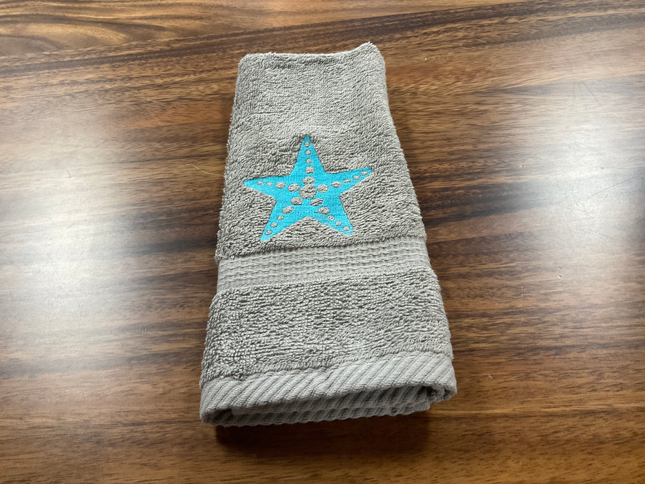 Embroidered hand towel - Starfish