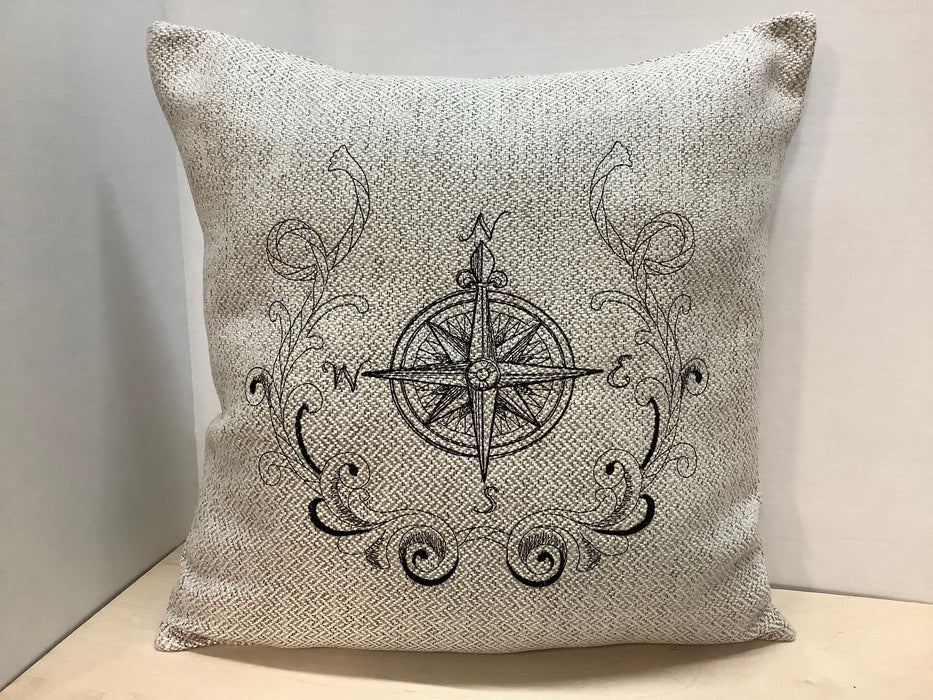 Fabric pillow - compass laurel