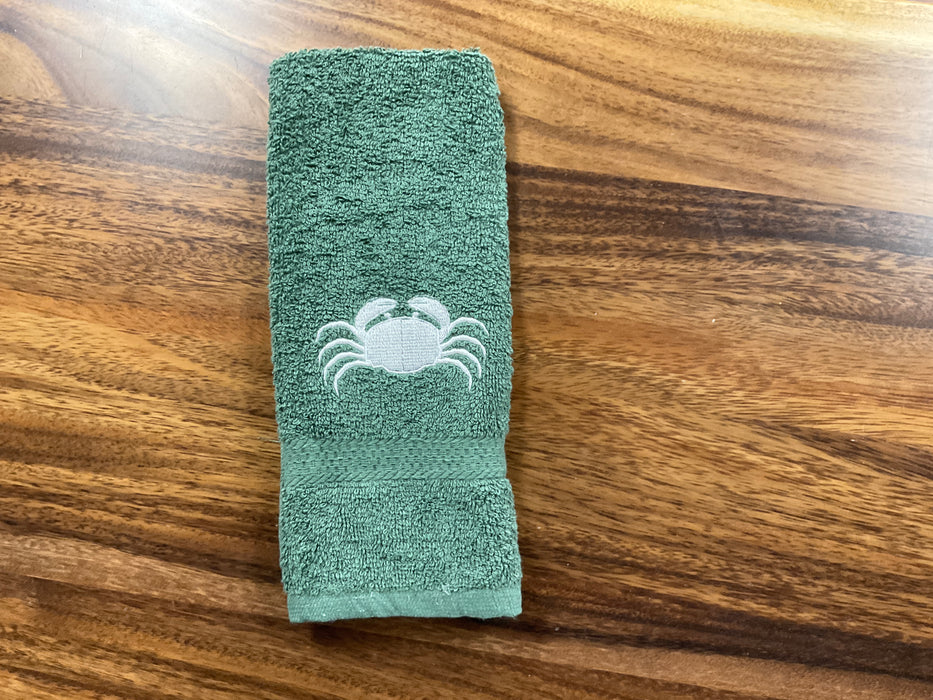 Embroidered Hand Towel - Crab