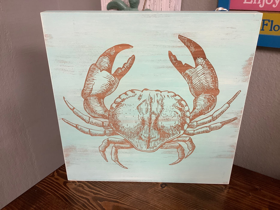 Crab engraved picture